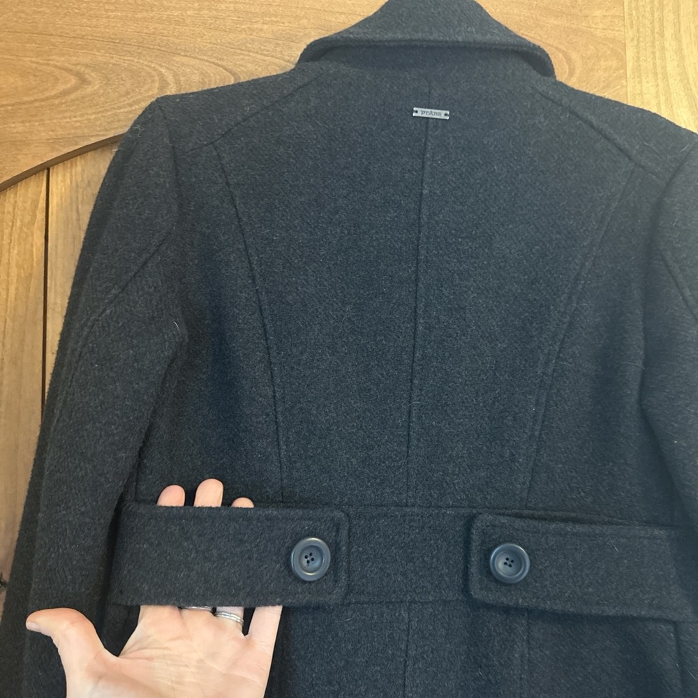 Prana Women's Black Double-Breasted Wool Pea Coat size xs - Picture 7 of 8